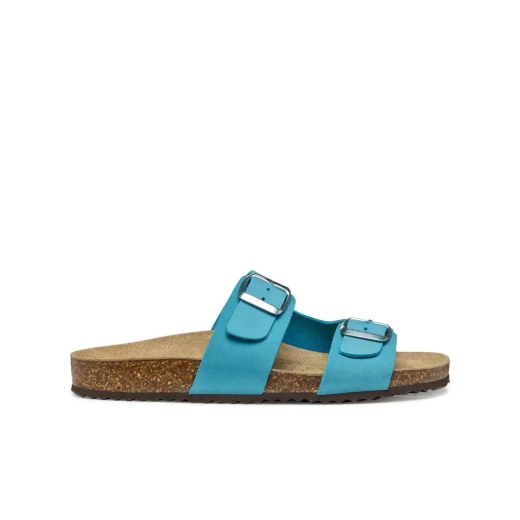 Brionia Women's Anatomic Sandal Blue Nubuck Open Back Double Strap Adjustable Buckle 36 Summer Footwear Relaxed Style