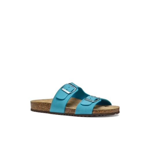Brionia Women's Anatomic Sandal Blue Nubuck Open Back Double Strap Adjustable Buckle 36 Summer Footwear Relaxed Style - Geox - Image 6