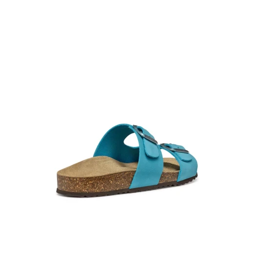 Brionia Women's Anatomic Sandal Blue Nubuck Open Back Double Strap Adjustable Buckle 36 Summer Footwear Relaxed Style - Geox - Image 7