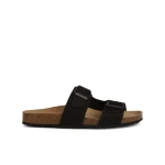Brionia Woman's Anatomic Nubuck Sandals with Adjustable Arch Straps in Black, Size 38 for Summer. Open Back Design, Perfect for Laid-Back Styles. SKU: D35LSL.00032.C9999 - Geox