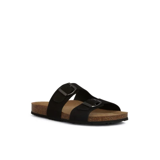 Brionia Woman's Nubuck Anatomic Sandals with Adjustable Arch Straps in Black, Perfect for Summer Laid Back Styles, Size 36 - Geox - Image 6