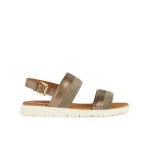 Geox Dandra Women's Sandals Dark Beige Size 41 Featuring Leather Effect and Suede Construction Comfortable Flexible Cushioning Perfect for Casual Wear - Geox