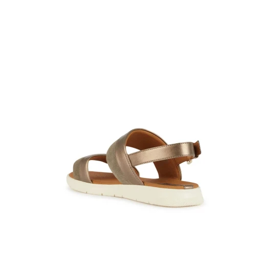 Geox Dandra Women's Sandals Dark Beige Size 41 Featuring Leather Effect and Suede Construction Comfortable Flexible Cushioning Perfect for Casual Wear - Geox - Image 4