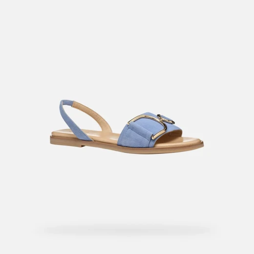 Naileen Woman's Lightweight Breathable Sandals Light Blue 40 Featuring Soft Suede Upper with Statement Metal Buckle Perfect for Summer Styling - Geox - Image 9