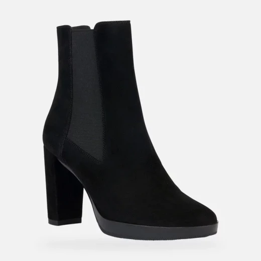 Geox Walk Pleasure 85 Women's Ankle Boots Black Suede with Elasticated Side Panels for Easy Entry Comfortable City Wear Fast Delivery and Easy Exchange Size 39 - Geox - Image 3