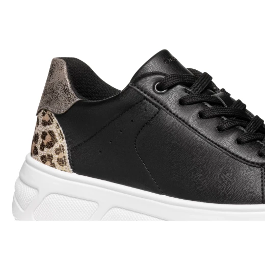 حذاء رياضي نسائي من جيوكس لوبا، أسود، مصنوع من الجلد، مريح، ذو رقبة منخفضة، نمط رياضي كاجوال، نعل سميك، مقاس 37 للنساء، توصيل سريع، تبديل سهل - جيوكس - Image 12