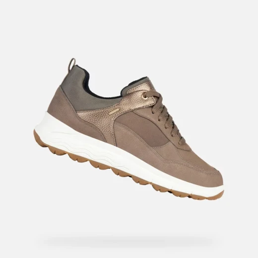 Geox Spherica 4X4 ABX Woman's Sneaker Dark Taupe Waterproof Breathable 41 Running Style Printed Nubuck Leather - Geox - Image 2