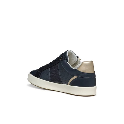 Blomiee Woman Navy Sneakers Breathable Low Cut Leather Effect Suede Side Zip Casual Sporty Chic Style Footwear for Women Size 38 Comfortable Daily Wear - Geox - Image 7