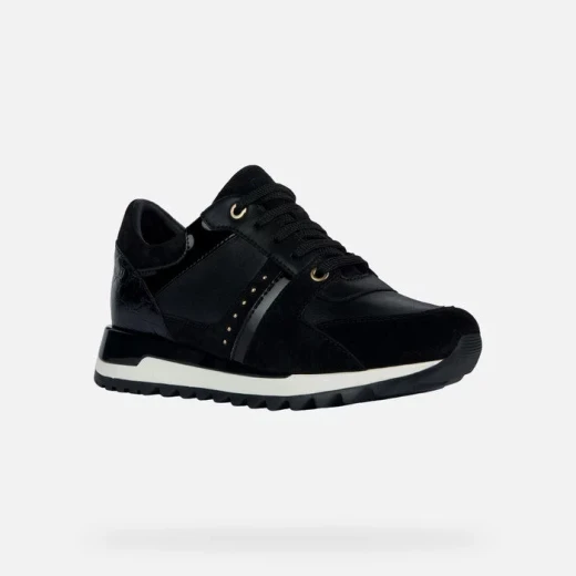 Geox Tabelya Woman's Sneakers Black 36 Lightweight Breathable Running Shoe Design Nappa Suede Upper Perfect for Leisure Activities Sporty Refined Design Comfortable Walk - Geox - Image 3