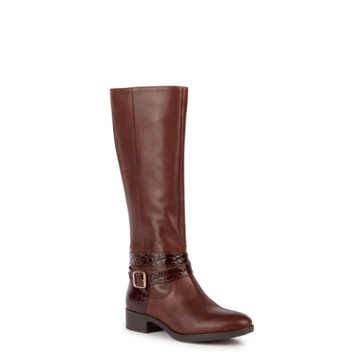 Geox Felicity Woman Brown Leather Ankle Boots Size 36 Breathable Waterproof - Geox - Image 3