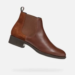 Geox Felicity Woman Brown Leather Breathable Shoes Size 36, Featuring Patented Waterproof and Temperature Regulating Technology for All Day Comfort, Style D36G1B