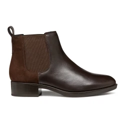 Geox Felicity Woman's Ankle Boots in Brown, Crafted from Leather and Suede, Breathable Chelsea Boot Design, Perfect for Casual City Wear, Size 38