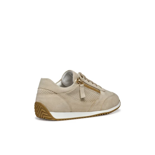 Calithe Woman's Suede Sneakers in Taupe: Low Cut with Side Zip, Breathable Comfort for Women. Perfect for Around Town and Weekend Wear. Size 36. - Geox - Image 6