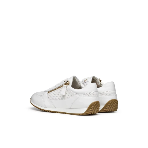 Geox Calithe Woman Sneakers White Leather Effect Upper Side Zip Closure Breathable Low Cut Casual Shoes Size 39 Perfect for Everyday Wear and Weekend Outings - Geox - Image 17
