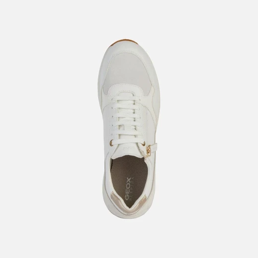 Bulmya Woman's Sneakers Off White 37 with Side Zip and Casual Design for Comfort and Breathability. Features Leather and Suede Blend. Size 37. - Geox - Image 11