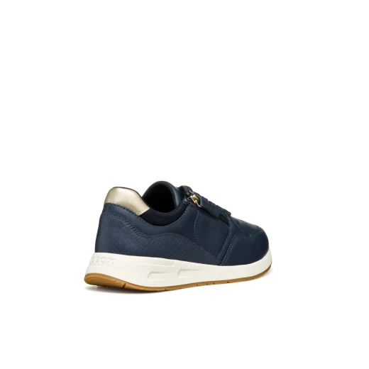 Bulmya Woman's Sneakers Navy 37 Side Zip Casual Design Python Print Breathable Comfortable Lightweight Everyday Sporty Chic Style - Geox - Image 7