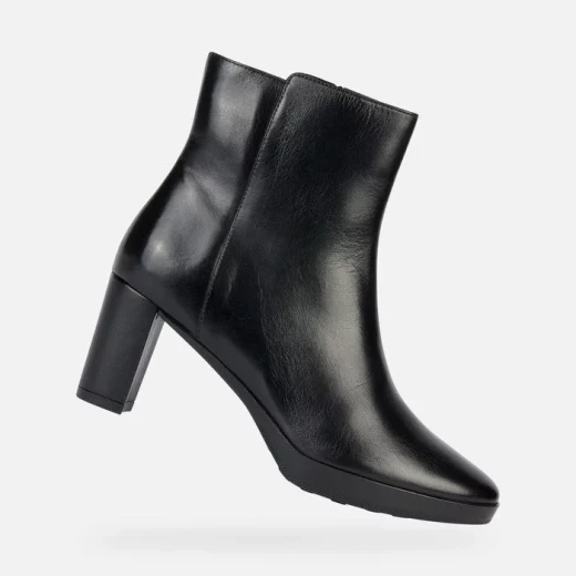Geox Walk Pleasure 60 Woman Ankle Boots Black 36 Platform Heel Stylish Leather Comfortable Breathable Design Easy Exchange 2024 - Geox - Image 2