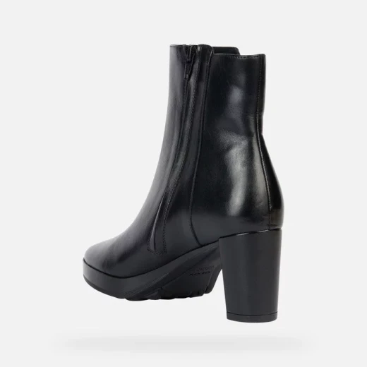 Geox Walk Pleasure 60 Woman Ankle Boots Black 36 Platform Heel Stylish Leather Comfortable Breathable Design Easy Exchange 2024 - Geox - Image 4