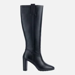 Geox Walk Pleasure 60 Woman's Black Leather Boots Size 40 with Breathable Design and High Heel Platform for Women's City Dressing, Featuring Fast Delivery and Easy Exchange