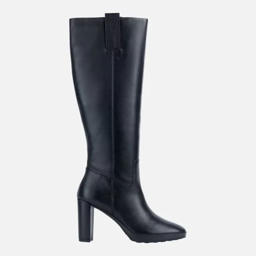 Geox Walk Pleasure 60 Woman's Black Leather Boots Size 40 with Breathable Design and High Heel Platform for Women's City Dressing, Featuring Fast Delivery and Easy Exchange - Geox - Image 2