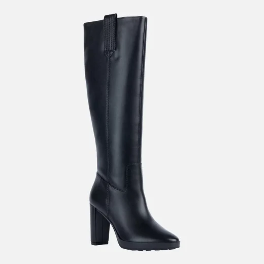 Geox Walk Pleasure 60 Woman's Black Leather Boots Size 40 with Breathable Design and High Heel Platform for Women's City Dressing, Featuring Fast Delivery and Easy Exchange - Geox - Image 3