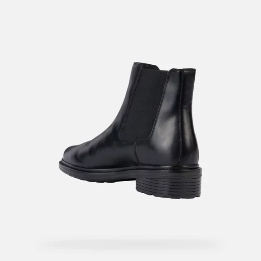 Geox Walk Pleasure Woman Ankle Boots Black Leather Breathable Lightweight Low Heel 36 Stylish Everyday Footwear Comfortable Cushioning Design Fast Delivery and Easy Exchange - Geox - Image 4