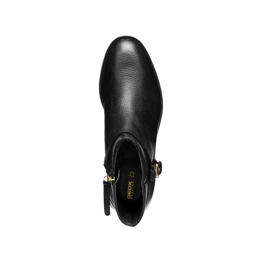 Geox Tormalina Women's Ankle Boots in Black Tumbled Leather with Decorative Strap Detail and Comfortable Low Heel, Size 36 - Geox - Image 10