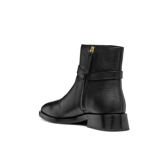 Geox Tormalina Women's Ankle Boots in Black Tumbled Leather with Decorative Strap Detail and Comfortable Low Heel, Size 36 - Geox - Image 6
