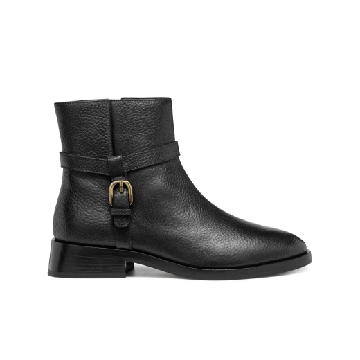 Geox Tormalina Women's Ankle Boots in Black Tumbled Leather with Decorative Strap Detail and Comfortable Low Heel, Size 36 - Geox - Image 8