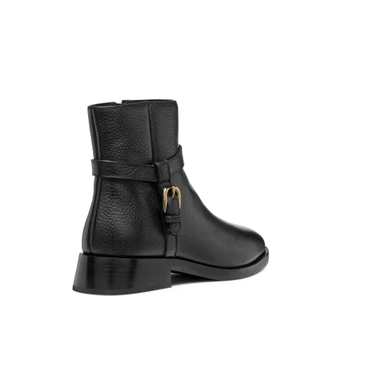 Geox Tormalina Women's Ankle Boots in Black Tumbled Leather with Decorative Strap Detail and Comfortable Low Heel, Size 36 - Geox - Image 9