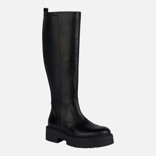 Geox Spherica EC7 Woman Knee High Boots Black Combination Leather 36 Featuring Breathable Design Exceptional Cushioning Metropolitan Style Comfort and Fast Delivery - Geox - Image 3