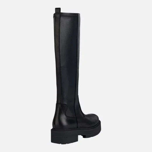 Geox Spherica EC7 Woman Knee High Boots Black Combination Leather 36 Featuring Breathable Design Exceptional Cushioning Metropolitan Style Comfort and Fast Delivery - Geox - Image 5