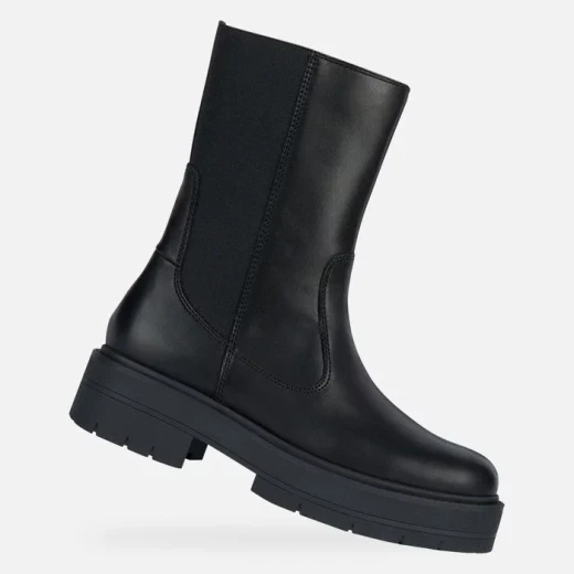 Geox Spherica EC7 Woman's Black Ankle Boot Ultra Cushioned Breathable Leather Chelsea Biker Design Modern Sophisticated Everyday Wear Size 41 Comfort Fast Delivery Easy Exchange - Geox - Image 2