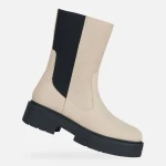 Geox Spherica EC7 Woman Ankle Boots Sand Beige Waxed Leather Ultra Cushioned Breathable Design Size 36 Modern Sophistication City Styling Fast Delivery Easy Exchange - Geox