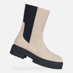 Geox Spherica EC7 Woman Ankle Boots Sand Beige Waxed Leather Ultra Cushioned Breathable Design Size 36 Modern Sophistication City Styling Fast Delivery Easy Exchange