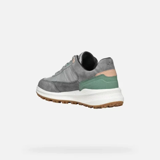 Geox PG1X ABX Woman's Waterproof Sneakers, Dark Stone, Suede and Nappa Leather, Breathable Design, Sizes Available, Perfect for City & Travel - Geox - Image 4
