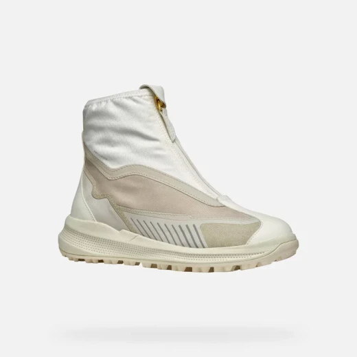 Geox PG1X ABX Women's Ankle Boots Waterproof Breathable Light Sand Color Fabric 41 Modern City Style Comfortable Protection Zip Front Fast Delivery Easy Exchange - Geox - Image 3
