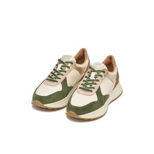 Geox Amabel Women's Sneakers Papyrus Color Breathable Comfort Retro Running Shoe Design Suede and Nappa Leather Upper Casual Everyday Styling Size 36 D45MDA.02285.CH61S - Geox - Image 7