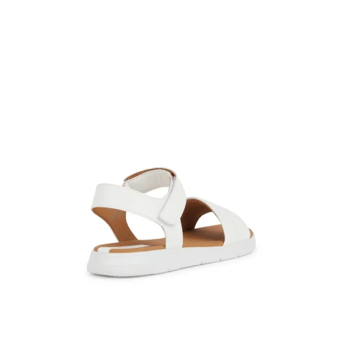Geox Dandra Women's Sandals White Size 36 Featuring Leather Effect and Suede Construction for Ultimate Comfort and Breathability. Designed for City Dressing and Easy Exchange. - Geox - Image 5