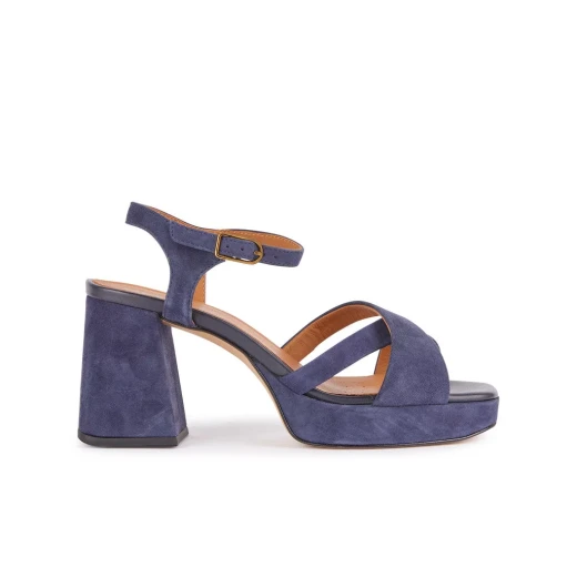Geox Soledea Woman's Retro Platform Sandals in Navy Suede with Breathable Structure for Women, Size 40, Stylish Urban Footwear