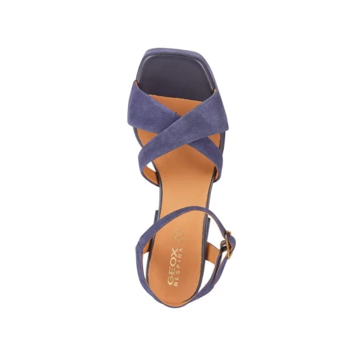 Geox Soledea Woman's Retro Platform Sandals in Navy Suede with Breathable Structure for Women, Size 40, Stylish Urban Footwear - Geox - Image 7