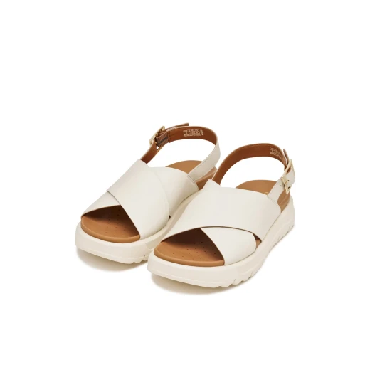 XAND 2.1S Women's Sandals Off White Size 36 Featuring Criss Cross Straps and Ankle Strap in Soft Nappa Leather, Perfect for Casual Everyday Wear, Platform Sole Design - Geox - Image 8