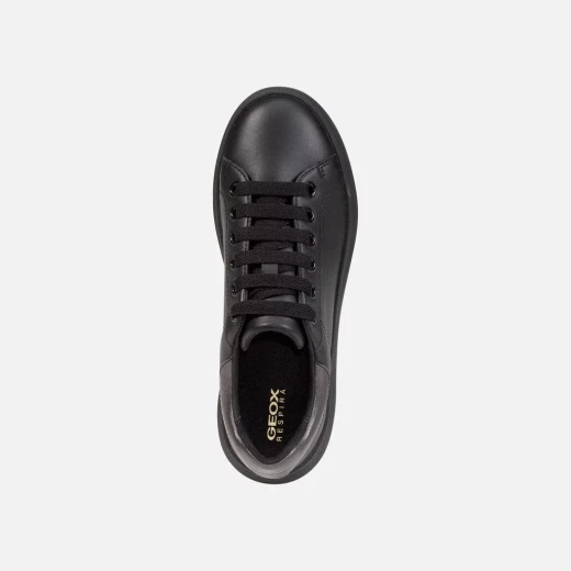 Geox Spherica EC4.1 Woman's Sneakers Black Size 37 Breathable Ultra Cushioning Low Cut Shoes Nappa Leather Pearlescent Material Active Chic Style for Women - Geox - Image 6
