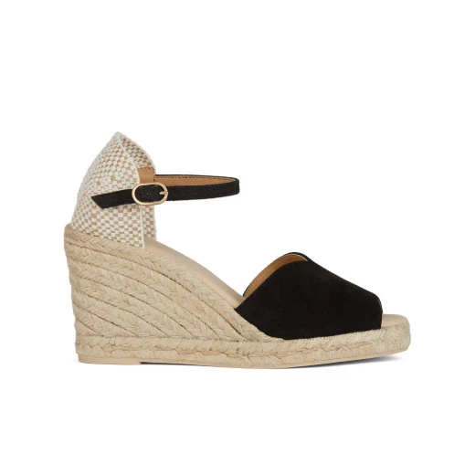 Geox Gelsa Woman Espadrille Wedge Sandals Black Suede Summer Style Breathable Ankle Strap Jute Effect Wedge Heel Size 40 D45TPB.00022.C9999 Fast Delivery Easy Exchange Geox Gelsa Woman Espadrille Wedge Sandals Black Suede Summer Style Breathable Ankle Strap Jute Effect Wedge Heel Size 40 D45TPB.00022.C9999 Fast Delivery Easy Exchange