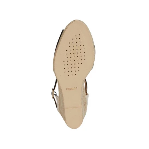 Geox Gelsa Woman Espadrille Wedge Sandals Black Suede Summer Style Breathable Ankle Strap Jute Effect Wedge Heel Size 40 D45TPB.00022.C9999 Fast Delivery Easy Exchange - Geox - Image 7