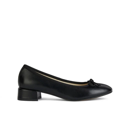 Geox Floretia Women's Ballet Flats Black Nappa Leather Bow Embellishment Comfortable Low Heel Lightweight Breathable Size 36 City Refinement Versatile Design For Endless Occasions