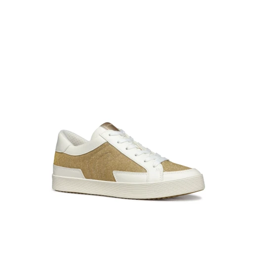 Blomiee Woman Metallic Sneakers Light Gold 37 Sporty Chic Breathable Low Cut Casual Shoes with Leather Effect Finish for Women D466HB.0LYBC.C2L1Q - Geox - Image 3