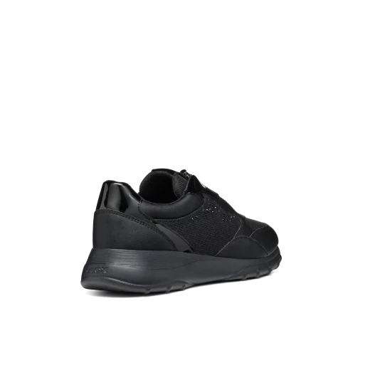 Alleniee Woman's Low Cut Sneaker Black 37, Breathable Glitter Mesh Leather Effect, Sporty Chic Design, Fast Delivery, Easy Exchange at GEOX/JOR Stores, Item Code D46LPB.0M2BC.C9999 - Geox - Image 4