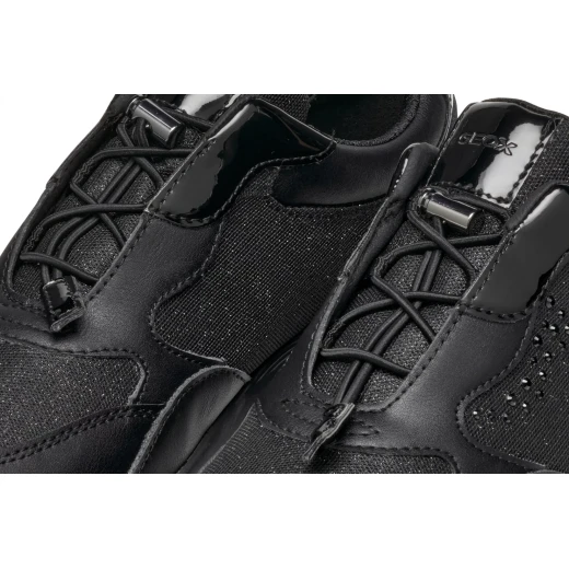 Alleniee Woman's Low Cut Sneaker Black 37, Breathable Glitter Mesh Leather Effect, Sporty Chic Design, Fast Delivery, Easy Exchange at GEOX/JOR Stores, Item Code D46LPB.0M2BC.C9999 - Geox - Image 7