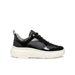 Geox Nebula 2.0 Woman's Sneakers Black 36 Ultra Breathable Leather Fashionable Design Perfect For Travel And City Routine Fast Delivery